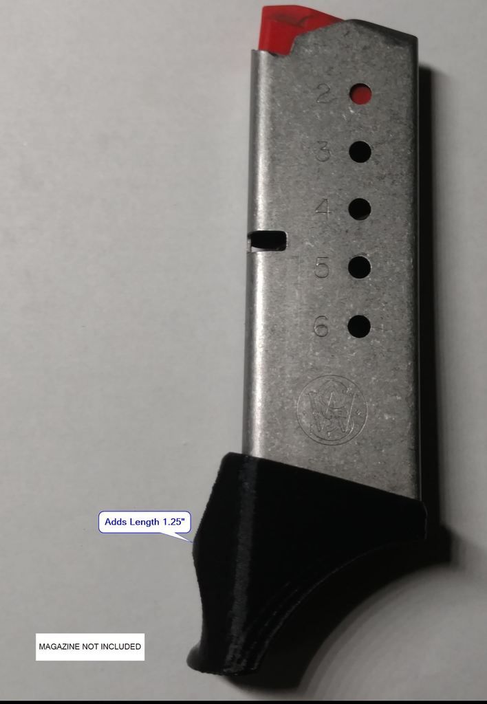 Grip Extension for Smith and Wesson Bodyguard 380 Factory Magazine (3D