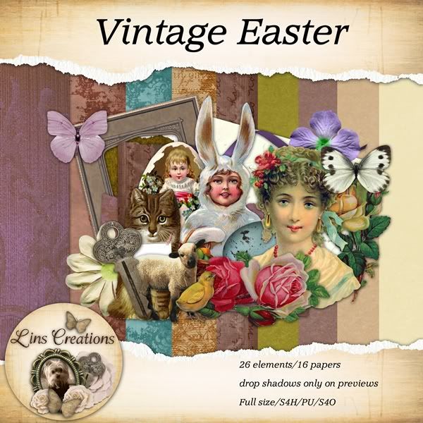 Free scrapbook mega  kit "Vintage Easter" by lindsaysmenagerie