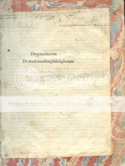 Incunable Diogenes Laertius DE VITA PHILOSOPHORUM 1490  